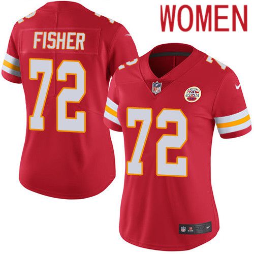 Women Kansas City Chiefs #72 Eric Fisher Nike Red Vapor Limited NFL Jersey->women nfl jersey->Women Jersey